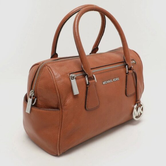 MICHAEL KORS Sophie, large zip top leather satchel in cedar - Picture 2 of 12